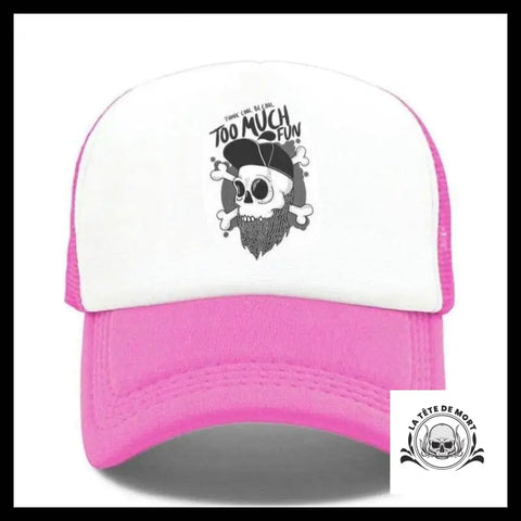 Casquette Tête de Mort Too Much Rose Fonce