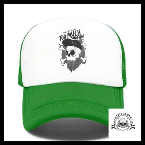 Casquette Tête de Mort Too Much Verte