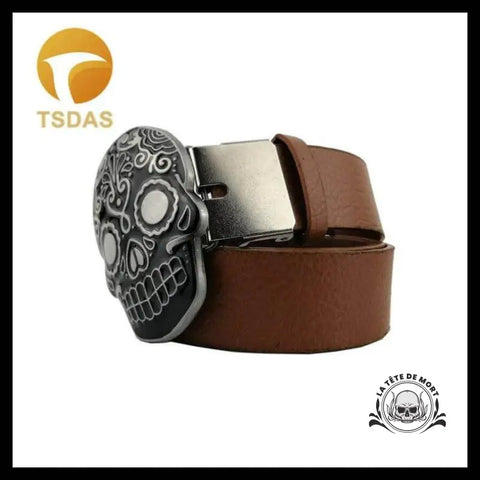 Ceinture Tête de Mort Crâne Mexicain Cafe