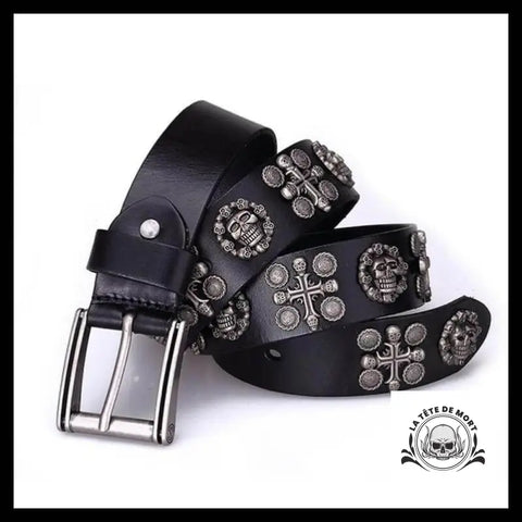 Ceinture Tête de Mort Croix