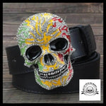 Ceinture Tête de Mort Effet Diamant Noire