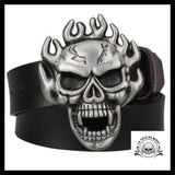 Ceinture Tête de Mort en feu