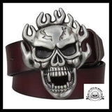 Ceinture Tête de Mort en feu