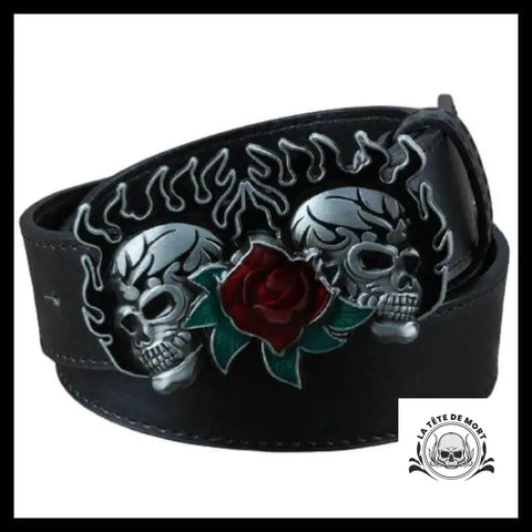 Ceinture Tête de Mort Flamme