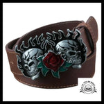 Ceinture Tête de Mort Flamme