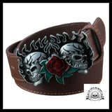 Ceinture Tête de Mort Flamme