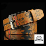 Ceinture Tête de Mort Flamme Cafe