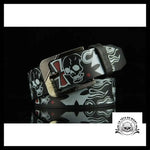 Ceinture Tête de Mort Flamme Noire