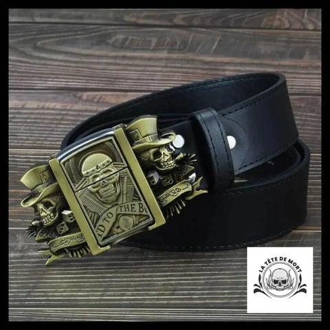 Ceinture Tête de Mort Gangster avec Boucle Incluant Briquet