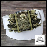 Ceinture Tête de Mort Gangster avec Boucle Incluant Briquet