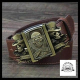 Ceinture Tête de Mort Gangster avec Boucle Incluant Briquet