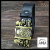 Ceinture Tête de Mort Gangster avec Boucle Incluant Briquet