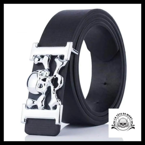 Ceinture Tête de Mort Pirate Noire