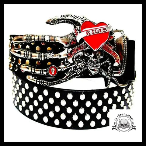 Ceinture Tête de Mort Rock Jolie Bague