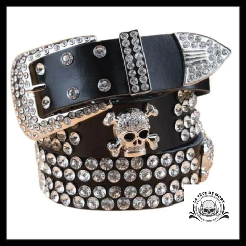 Ceinture Tête de Mort Strass