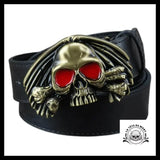 Ceinture Tête de Mort Yeux Rouges