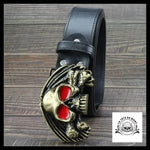 Ceinture Tête de Mort Yeux Rouges