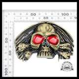 Ceinture Tête de Mort Yeux Rouges