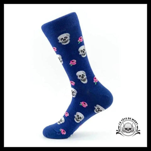 Chaussette Crâne Bleu