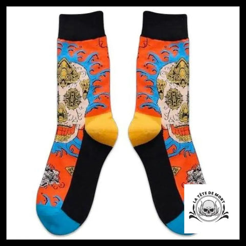 Chaussette Crâne Psychédélique