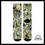Chaussette Tête de Mort Fleurs