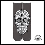 Chaussettes Tête de Mort Calavera Gris et Blanc