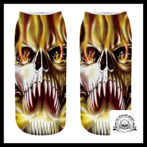 Chaussettes Tête de Mort Crâne Flamboyant