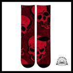 Chaussettes Tête de Mort Effrayant Rouge