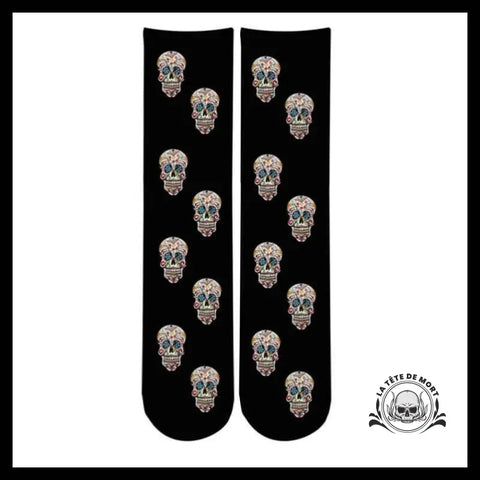 Chaussettes Tête de Mort Mini Calavera Noir