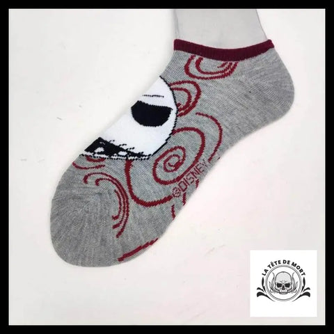 Chaussettes Tête de Mort Mr Jack Gris Spirales Violet