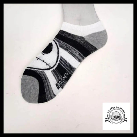 Chaussettes Tête de Mort Mr Jack Rayures Noir et Blanc