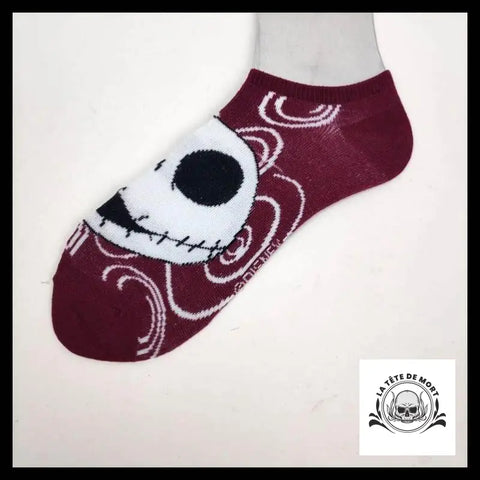 Chaussettes Tête de Mort Mr Jack Rouge Pourpre
