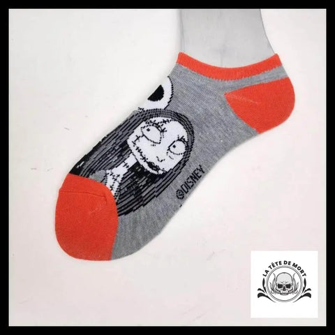 Chaussettes Tête de Mort Mr Jack et Sally Orange