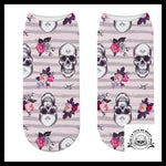 Chaussettes Tête de Mort Rayures Rose