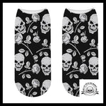 Chaussettes Tête de Mort Roses Noir et Blanc