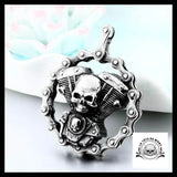 Collier Homme Chaine de Moto (Cuir)