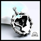 Collier Homme Chaine de Moto (Cuir)