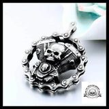 Collier Homme Chaine de Moto (Cuir)