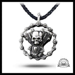 Collier Homme Chaine de Moto (Cuir)