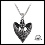 Collier Tête de Mort Ailes Ange Noir