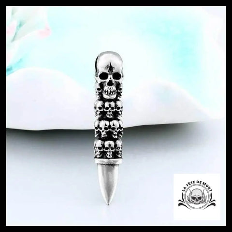 Collier Tête de Mort Balle Revolver
