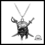 Collier Tête de Mort Captain Jack Argente
