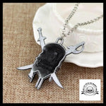 Collier Tête de Mort Captain Jack Argente
