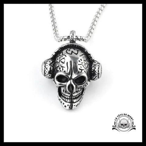Collier Tête de Mort Casque Audio