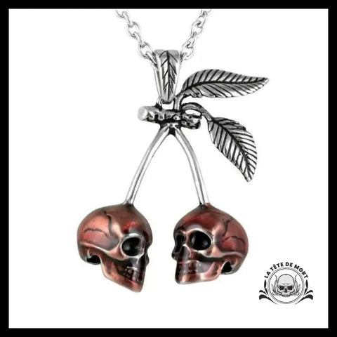 Collier Tête de Mort Cerise