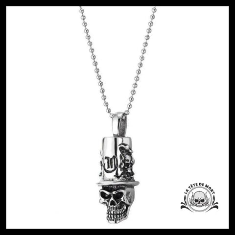 Collier Tête de Mort Chapeau haut Forme