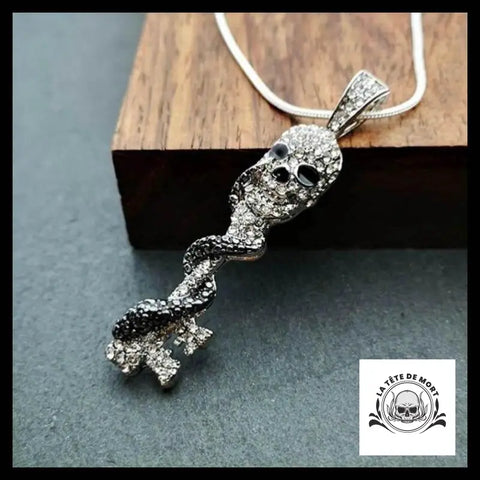 Collier Tête de Mort Cle Serpent