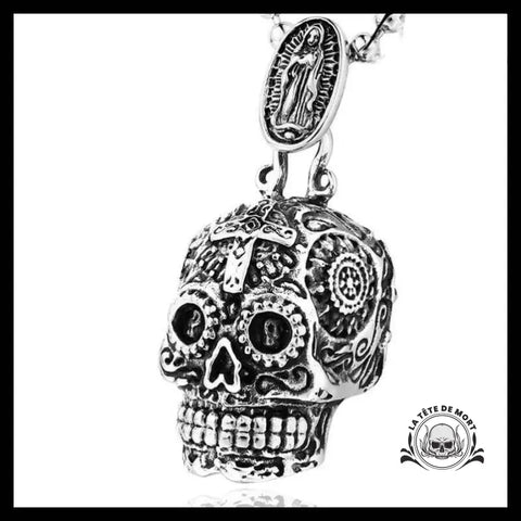 Collier Tête de Mort Crâne Argente