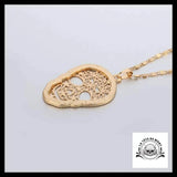Collier Tête de Mort Crâne Mexicain Doré