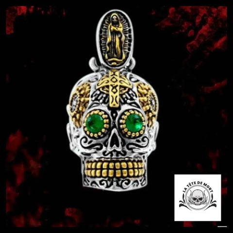 Collier Tête de Mort Crâne Vert